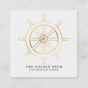 *~* Golden Helm Fine Dining by the Zee White Gold Vierkante Visitekaartje