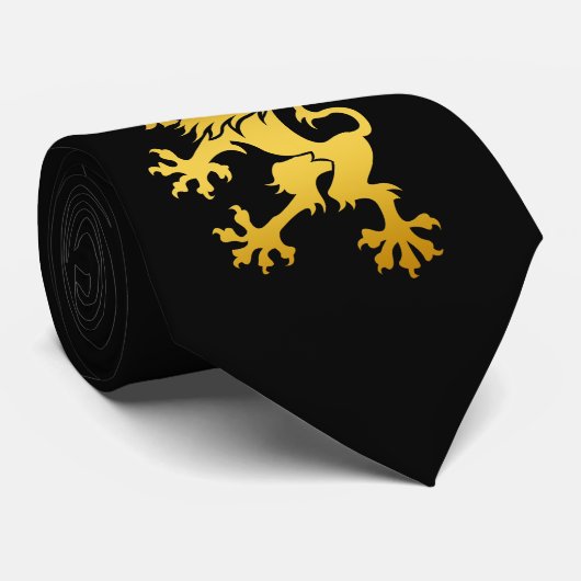 Golden Heraldic Lion Stropdas (Opgerold)