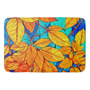 Golden Herfst Foliage: Heldere Bladeren Schilderen Badmat