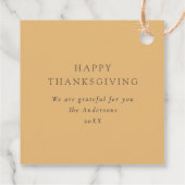 Golden Herfst Maple Leaves Custom Black Botanical Bedankjes Labels (Achterkant)