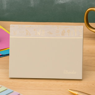 Golden Hieroglyph Lined Elegance Post-it® Notes