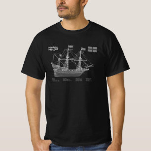 Golden Hind - Schip Blauwdruk Plannen ABD T-shirt