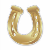Golden hoefijzer decal sticker (Voorkant)