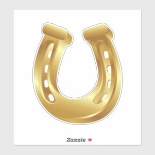 Golden hoefijzer decal sticker