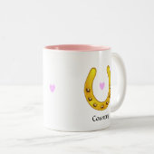 Golden Hoefijzer en hart Tweekleurige Koffiemok (Voorkant rechts)