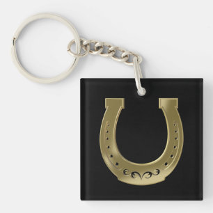 Golden hoefijzer sleutelhanger