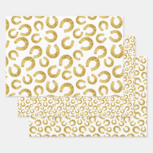 Golden Hoefijzers Succes St. Patricks Dag Inpakpapier Vel