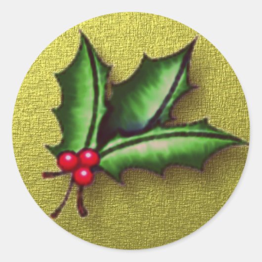 Golden Holly Sticker Letter Seal (Voorkant)