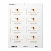 Golden Honey Bee Étiquette (Feuille entière)