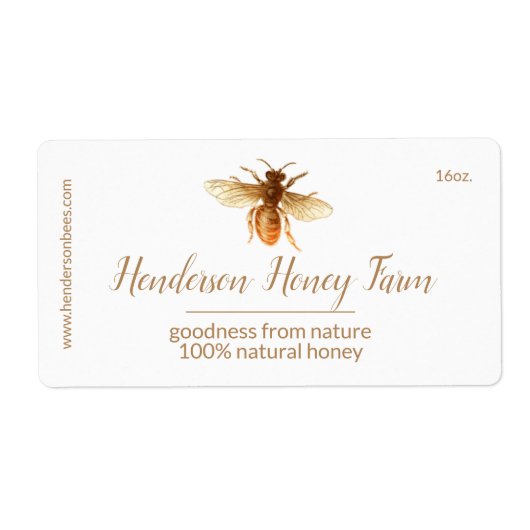 Golden Honey Bee Label (Voorkant)