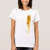 Golden Honey Drizzle Brushstroke Paint T-shirt (Voorkant)