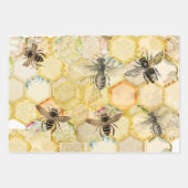 Golden Honeycomb Bee Inpakpapier Vel (Voorkant)