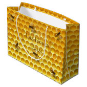 Golden Honeycomb & Bees Custom Grand Sac d'achat (Dos Angle)