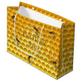 Golden Honeycomb & Bees Custom Grand Sac d'achat (Devant Angle)