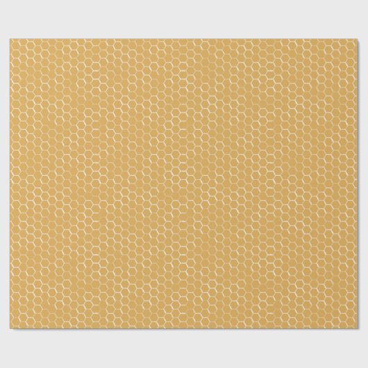 Golden Honeycomb Pattern Cadeaupapier (Vlak)
