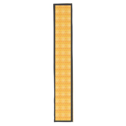 Golden Honeycomb Pattern Lange Tafelloper (Voorkant)