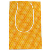 Golden Honeycomb Pattern Medium Cadeauzakje (Voorkant)