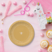 Golden Honeycomb Pattern Papieren Bordje (Feest)