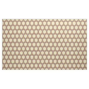 Golden Honeycomb Print Fabric Stof