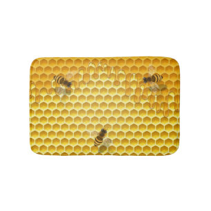 Golden Honingraat met Bijen Badmat