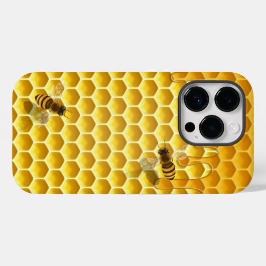 Golden Honingraat met Bijen  Klein Case-Mate iPhone Case (Achterkant (horizontaal))