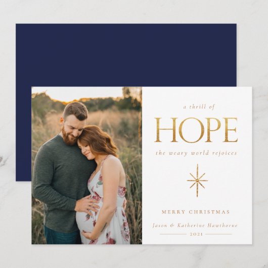 Golden Hope-fotokerstkaart (Voorkant / Achterkant)