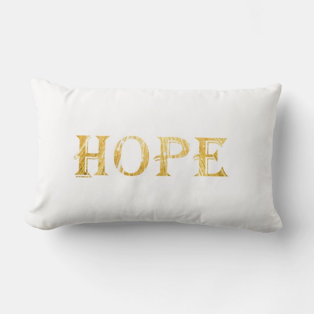 Golden Hope Text Lumbar Pillow 33 cm x 53 cm Kussen (Voorkant)