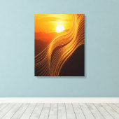 Golden Horizon — Abstract Canvas Wall Art (Insitu (Houten vloer))