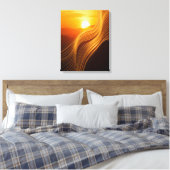 Golden Horizon — Abstract Canvas Wall Art Afdruk (Insitu (Slaapkamer))