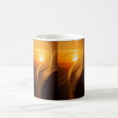 Golden Horizon — Abstract Modern Coffee Mug (Centre)