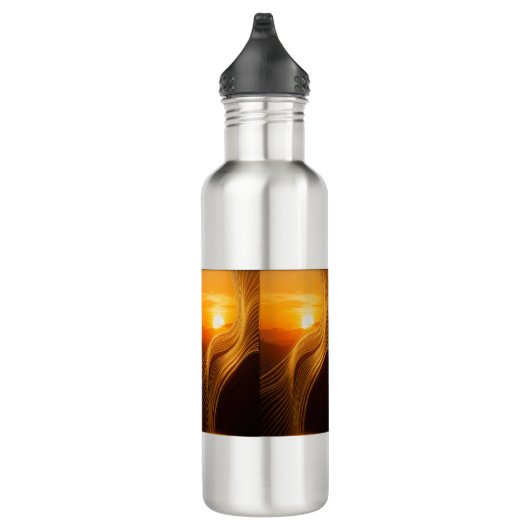 Golden Horizon — Abstract Modern Coffee Mug Waterfles (Rechts)