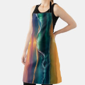 Golden Horizon Wave All-Over Print Apron Schort (Insitu)