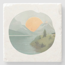 Golden Horizon: Zonsondergang bij het meer