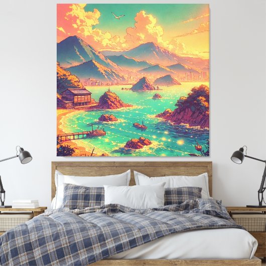 Golden Hour bij de baai Canvas Afdruk (Insitu (Slaapkamer))