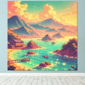 Golden Hour bij de baai Canvas Afdruk (Insitu (Houten vloer))