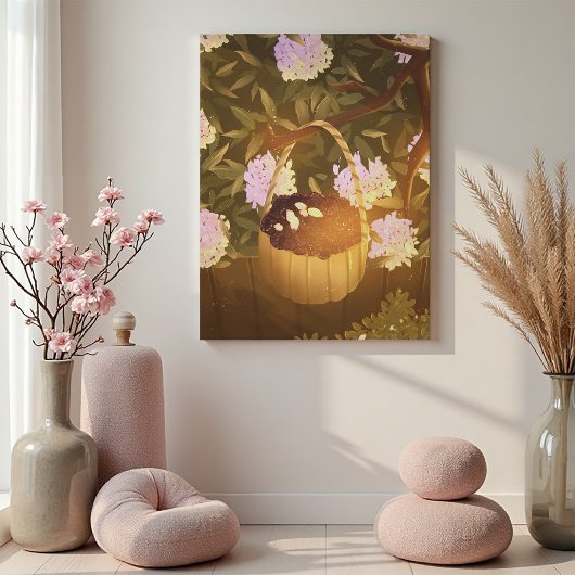 Golden Hour Blackberry Basket Canvas
