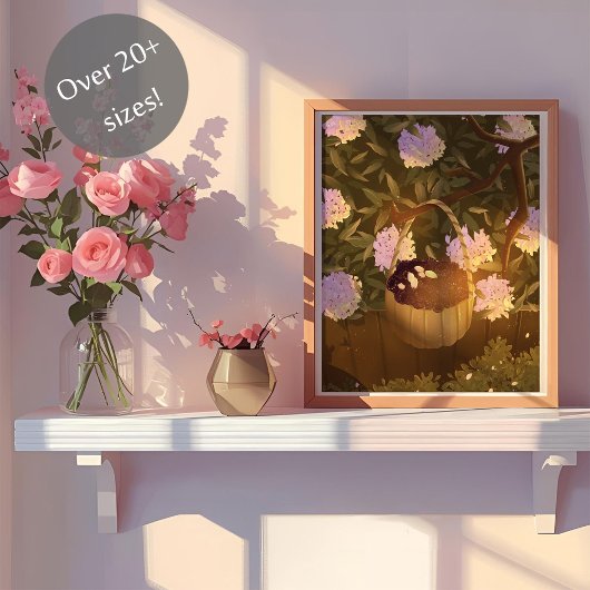 Golden Hour Blackberry Basket Poster