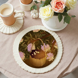 Golden Hour Blackberry Basket Ronde Kartonnen Onderzetter