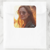 Golden Hour Elegance Vierkante Sticker (Tas)