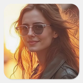 Golden Hour Elegance Vierkante Sticker