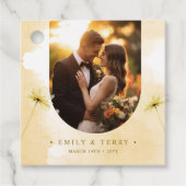 Golden Hour Grace Foto & Bloemen bruiloft Dank u Bedankjes Labels (Voorkant)