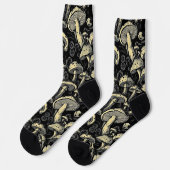 Golden Hour Mushroom Pattern Sokken (Links)