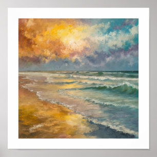 Golden Hour op het strand Poster