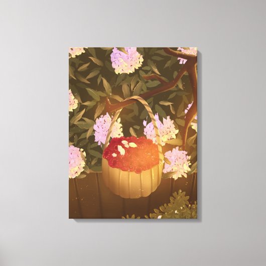 Golden Hour Raspberry Basket Canvas (Voorkant)