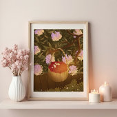 Golden Hour Raspberry Basket Poster