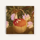 Golden Hour Raspberry Basket Square Notitieboek (Voorkant)