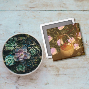 Golden Hour Strawberry Basket Magnetische Foto Magneet