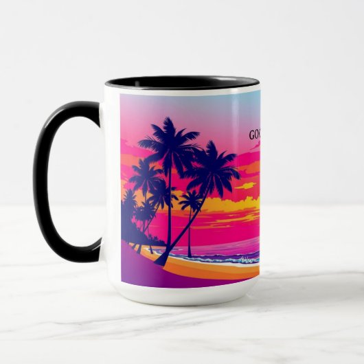 Golden Hour Tropical Island Sunset Personalized Mok (Links)