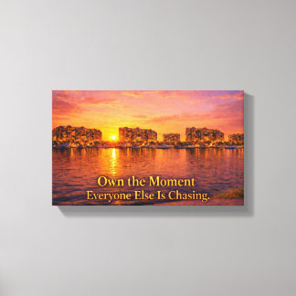Golden Hour Waterfront Cityscape Print | Sunset Ma