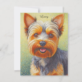 Golden Hued Yorkshire Terrier Radiant Dog Portrait Briefkaart